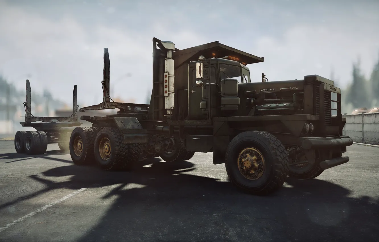 Photo wallpaper HDR, game, truck, Michigan, UHD, XBox One X, SnowRunner, Pazific P16