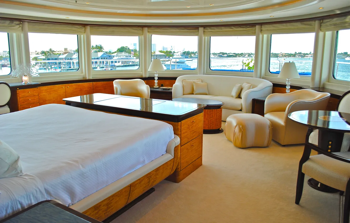 Photo wallpaper design, style, interior, luxury yacht, living area