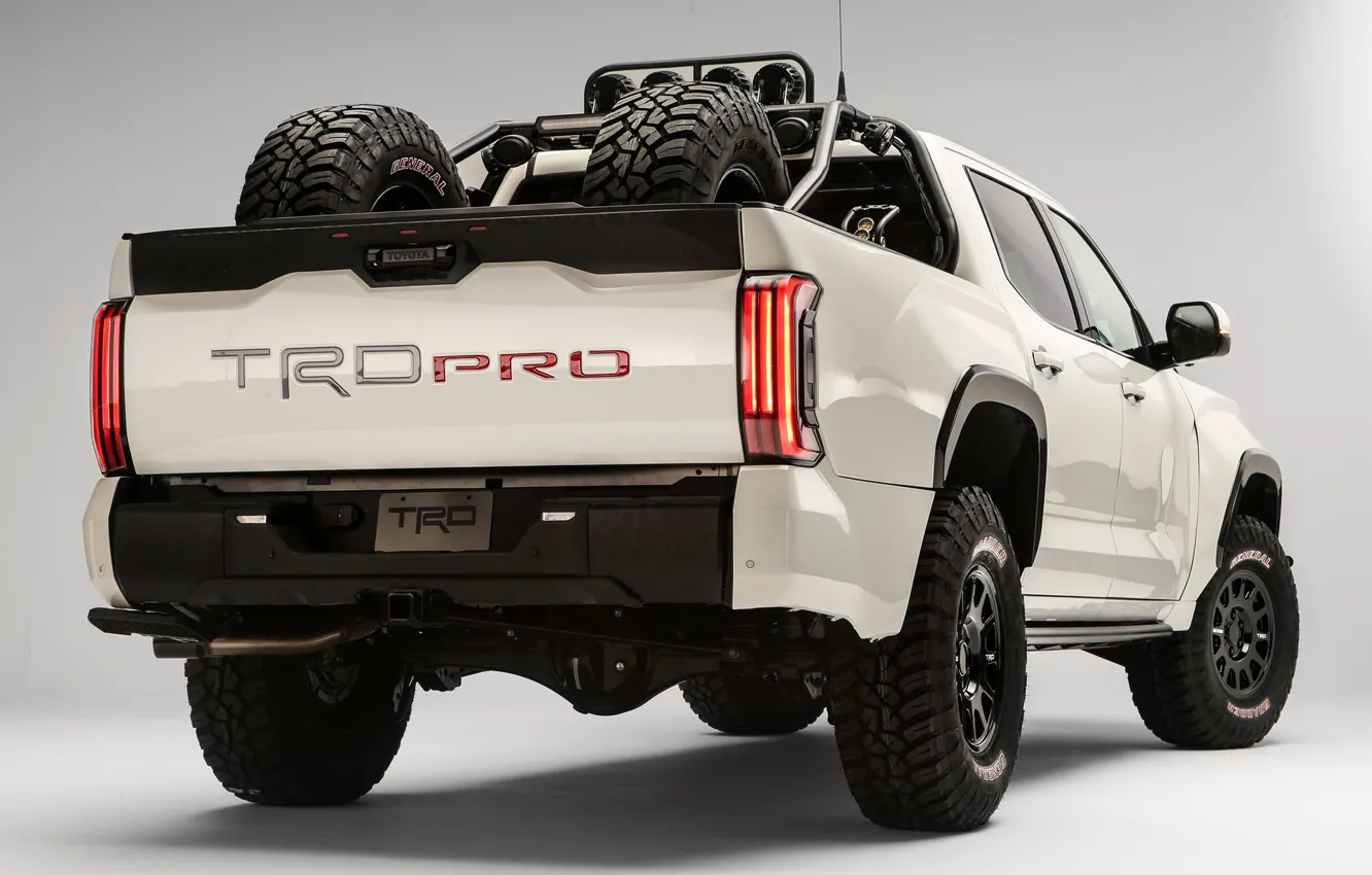 Photo wallpaper Toyota, SUV, TRD, Tundra, pickup truck, 2021, light background, Desert Chase Concept