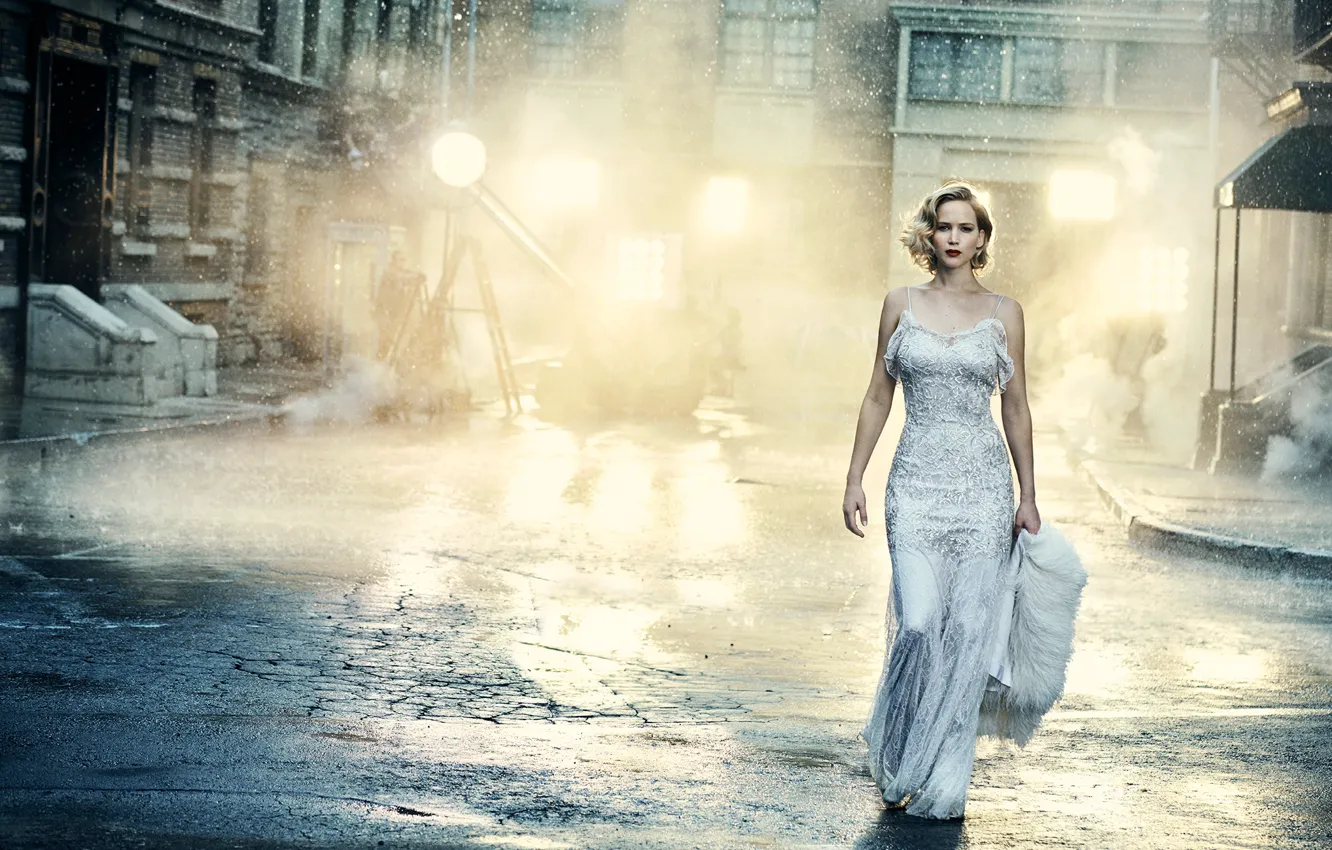 Photo wallpaper light, street, home, makeup, figure, dress, actress, hairstyle