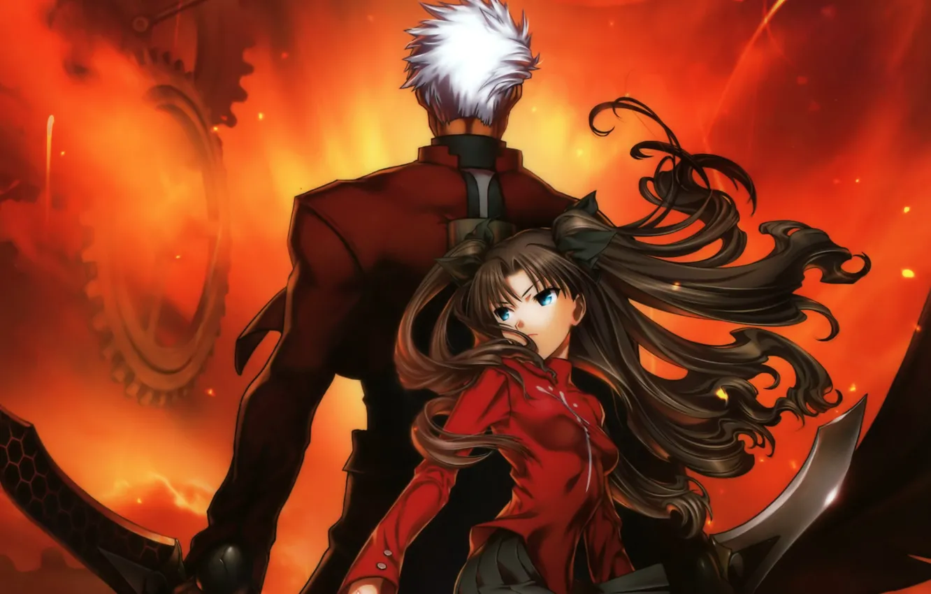 Photo wallpaper two, Rin, Archer, Fate / Stay Night