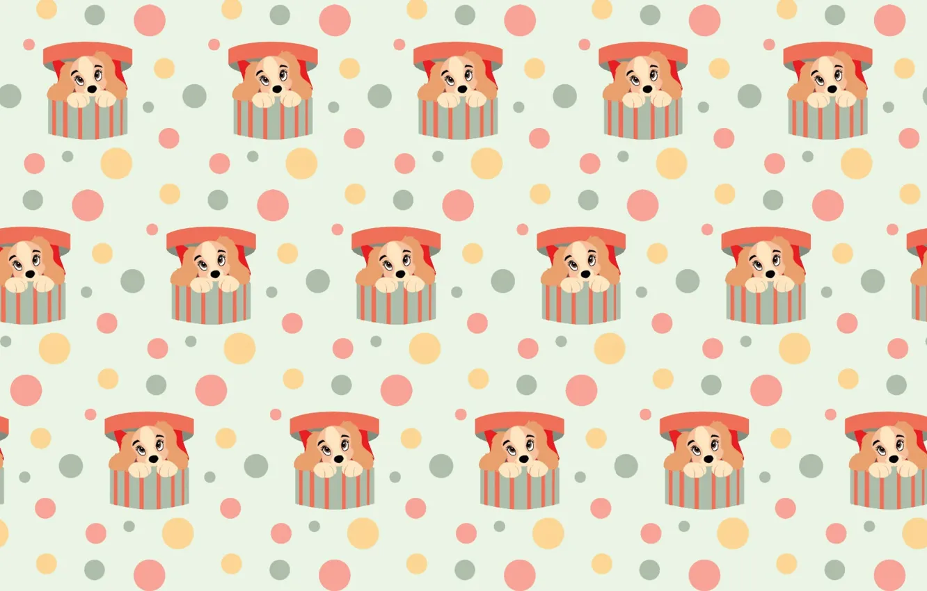 Photo wallpaper background, box, dog, children's, lady