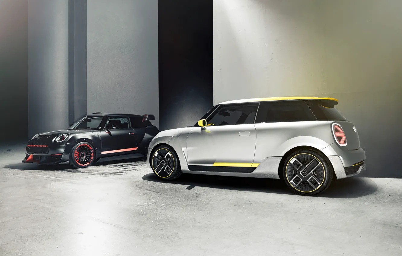 Photo wallpaper Concept, Mini, Cooper, rear view, electric, 2018, 2017, John Cooper Works GP