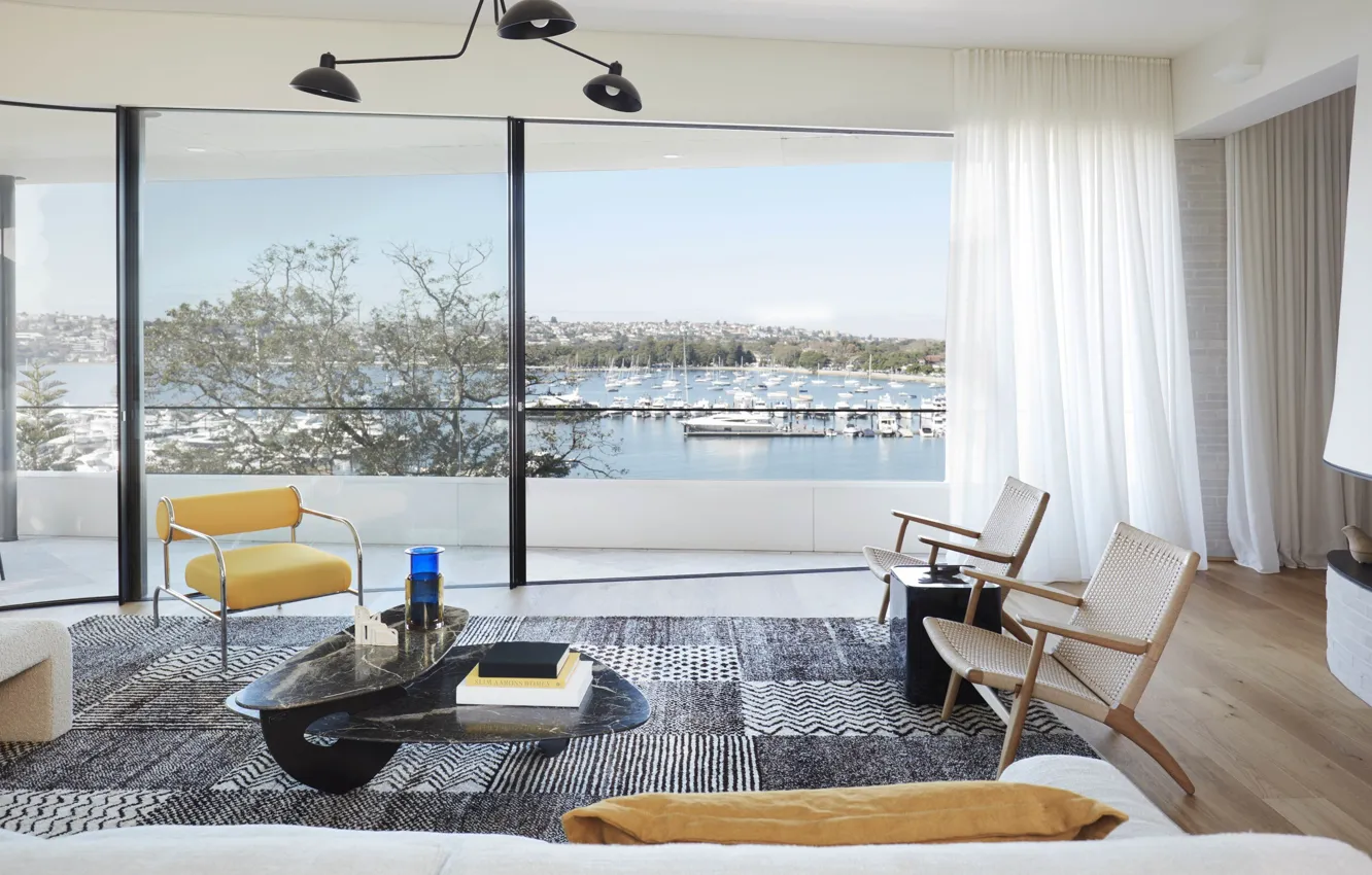 Photo wallpaper design, style, interior, Australia, terrace, living room, Australia, by Luigi Rosselli Architects