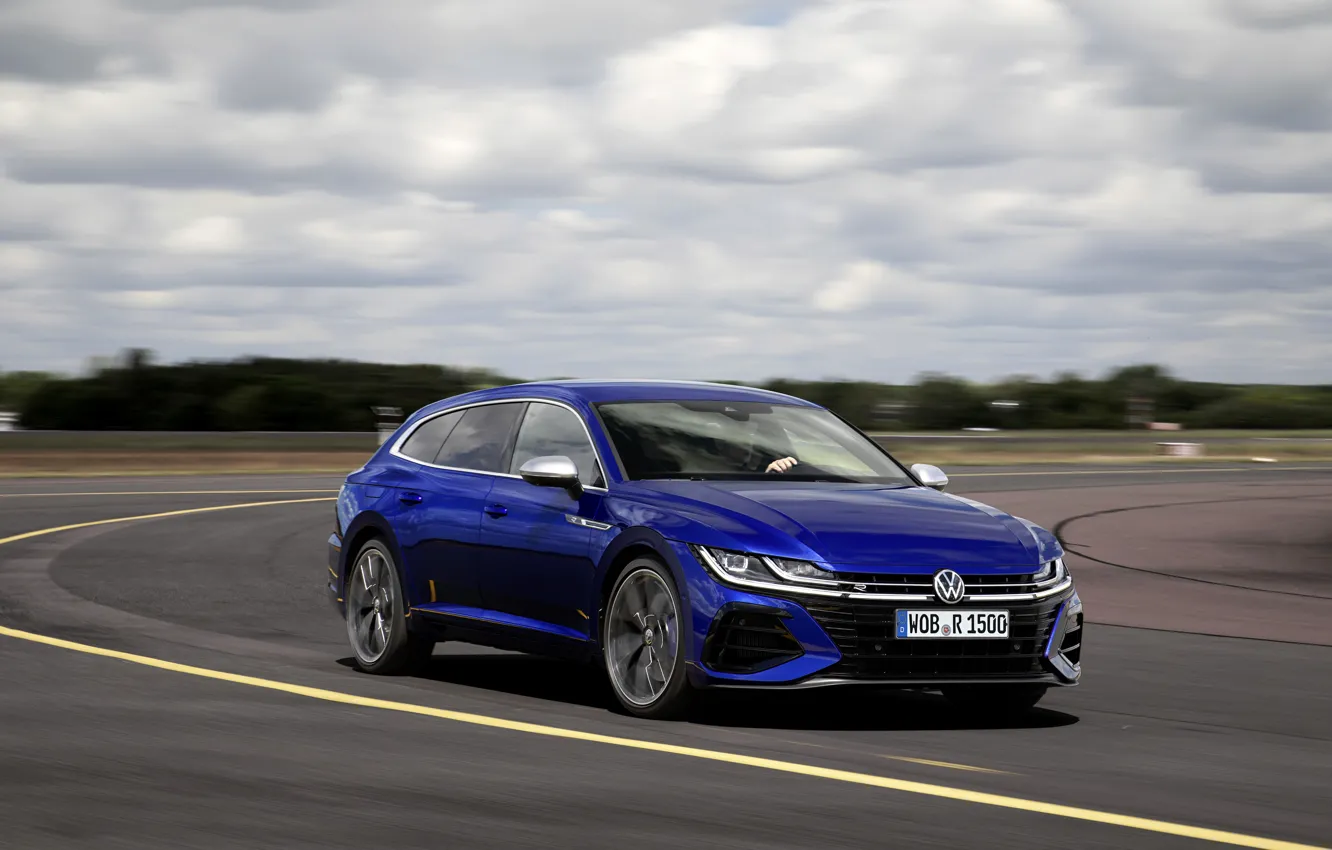 Photo wallpaper blue, turn, Volkswagen, universal, Shooting Brake, 2020, Arteon, Shooting Brake R