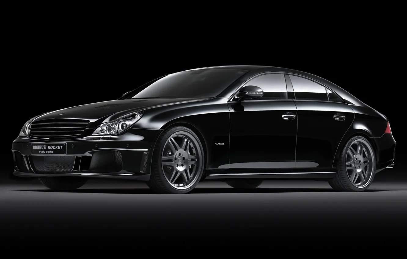 Photo wallpaper black, Auto, Brabus, Mercedes Benz, V12 S