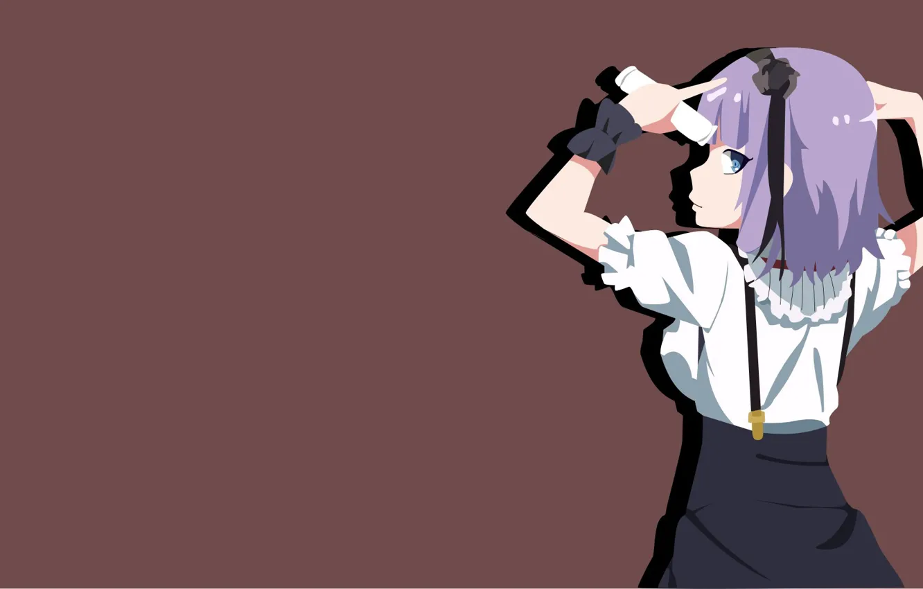 Photo wallpaper kawaii, girl, game, blouse, flower, anime, blue eyes, beautiful