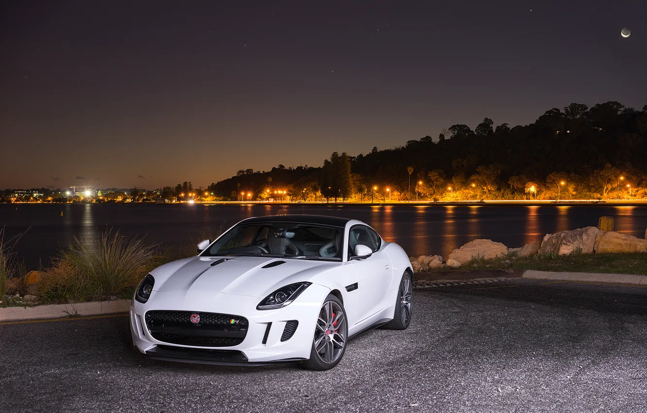 Photo wallpaper Jaguar, Coupe, Night, F-Type