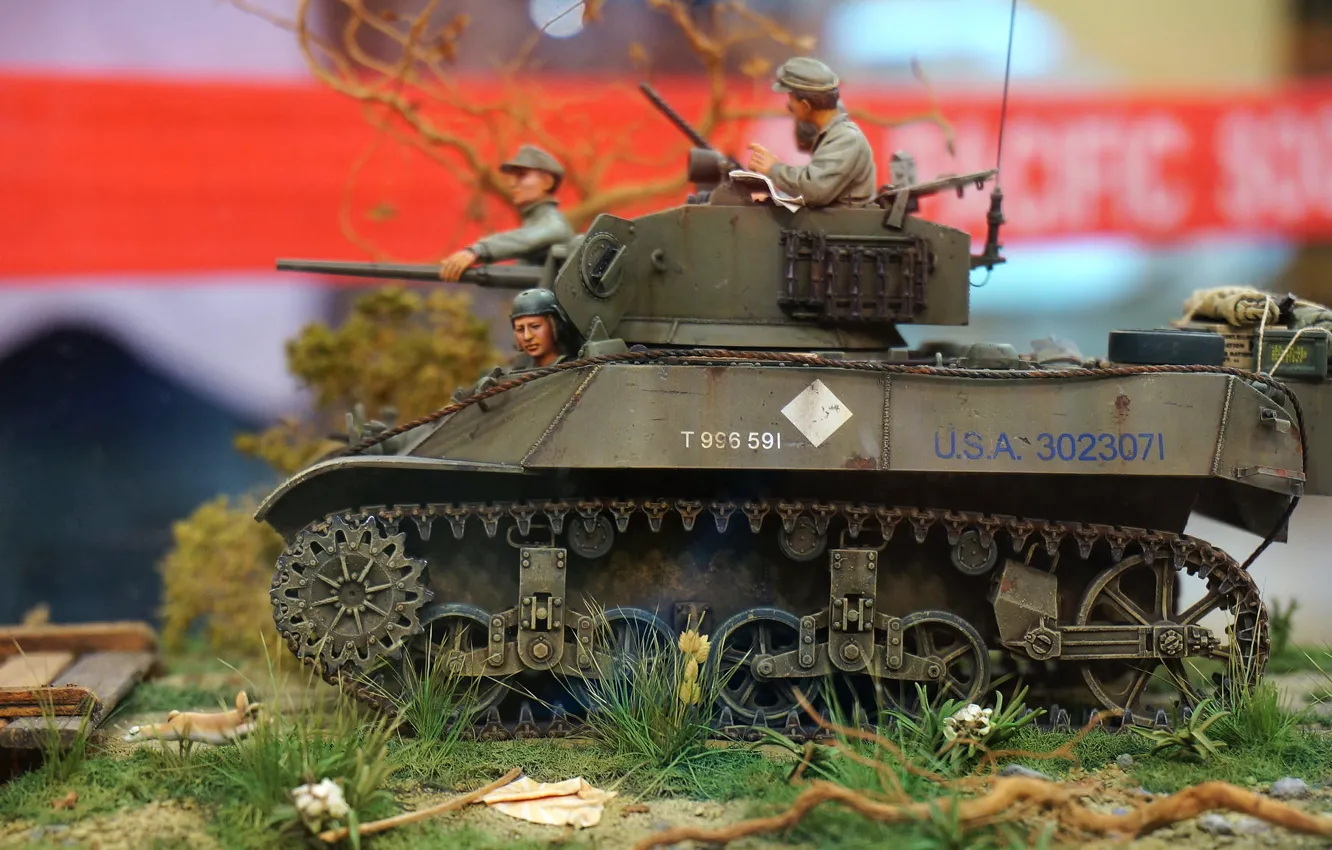 Photo wallpaper toy, 1943, model, The Burmese operation, M3A3 Stuart