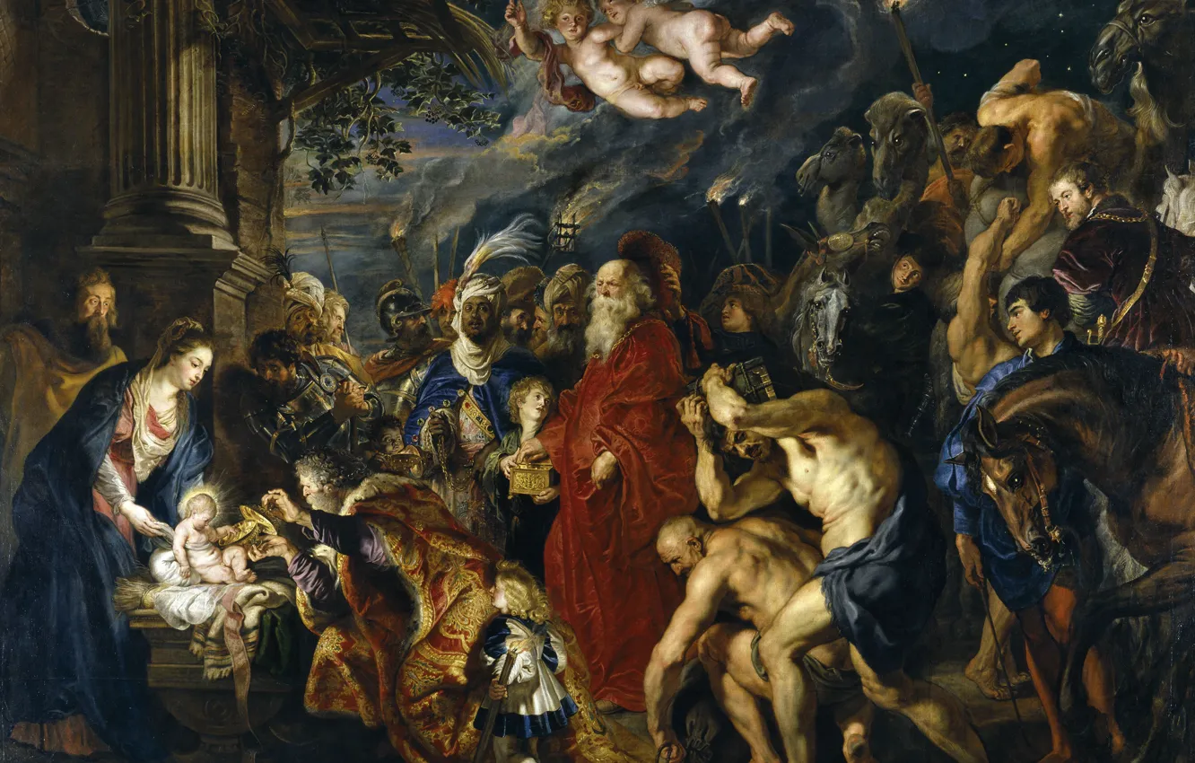 Photo wallpaper picture, religion, Peter Paul Rubens, mythology, The Adoration Of The Magi, Pieter Paul Rubens