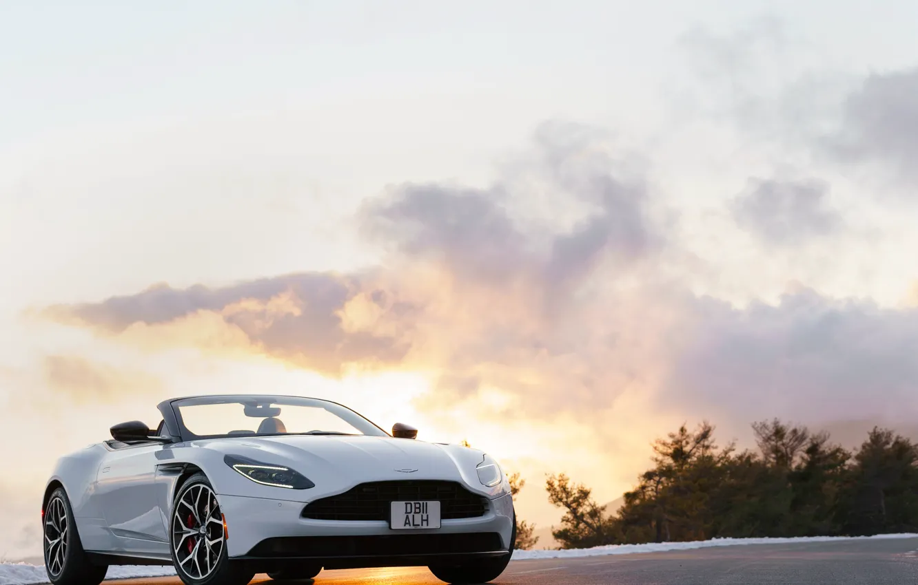 Photo wallpaper Aston Martin, Volante, DB11, 2019, sunset