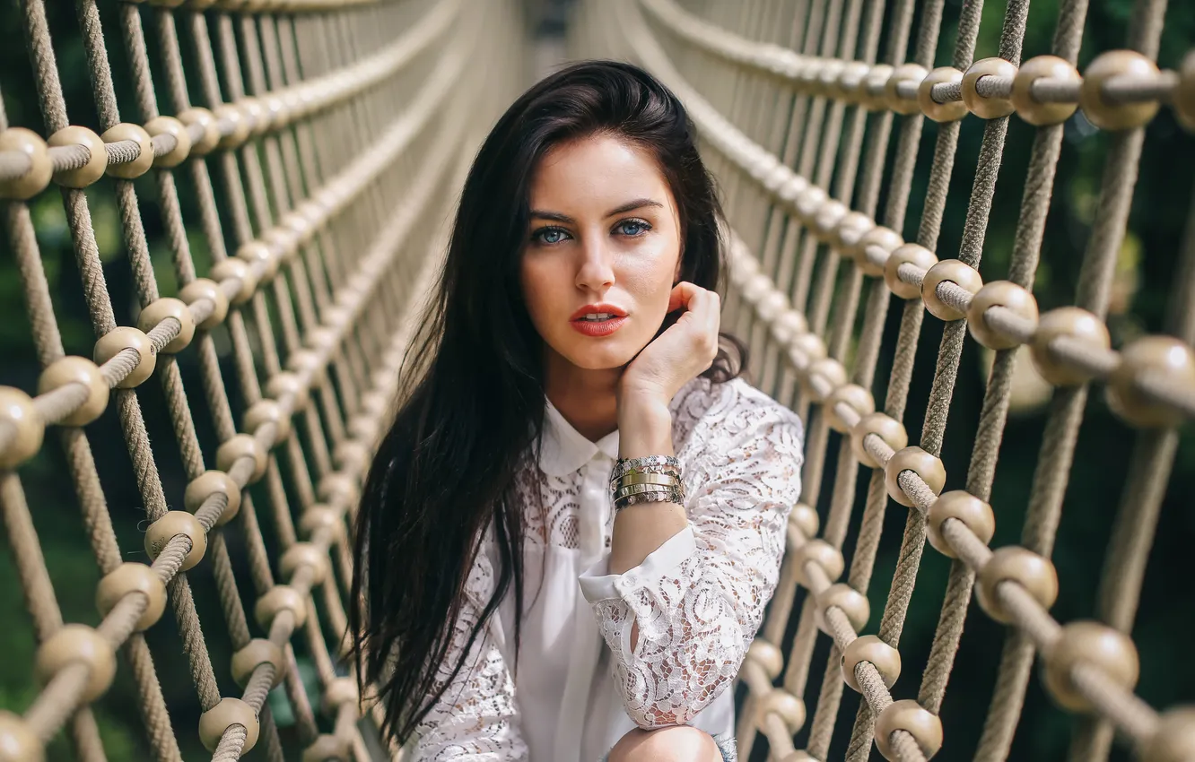 Photo wallpaper face, portrait, brunette