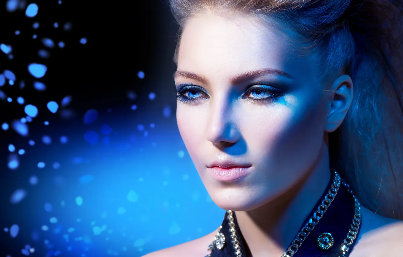 Photo wallpaper look, girl, makeup, hairstyle