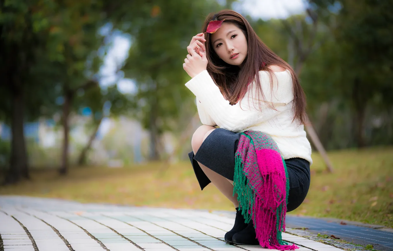 Photo wallpaper girl, Asian, cutie