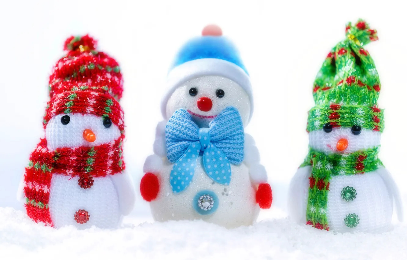 Photo wallpaper macro, toy, snowman, snegovichok