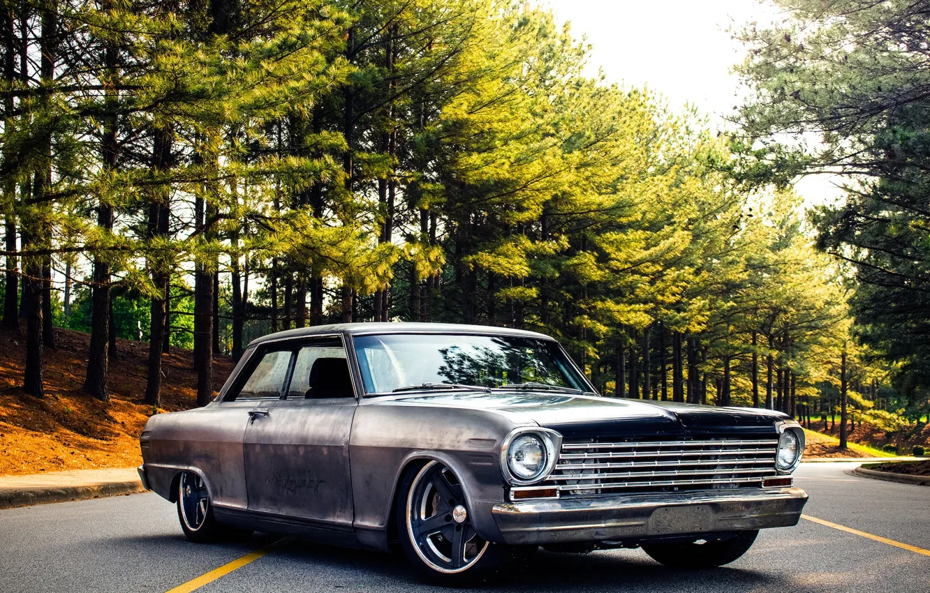 Photo wallpaper Chevrolet, Nova, 1963, Wheels, Rodster, Forgeline
