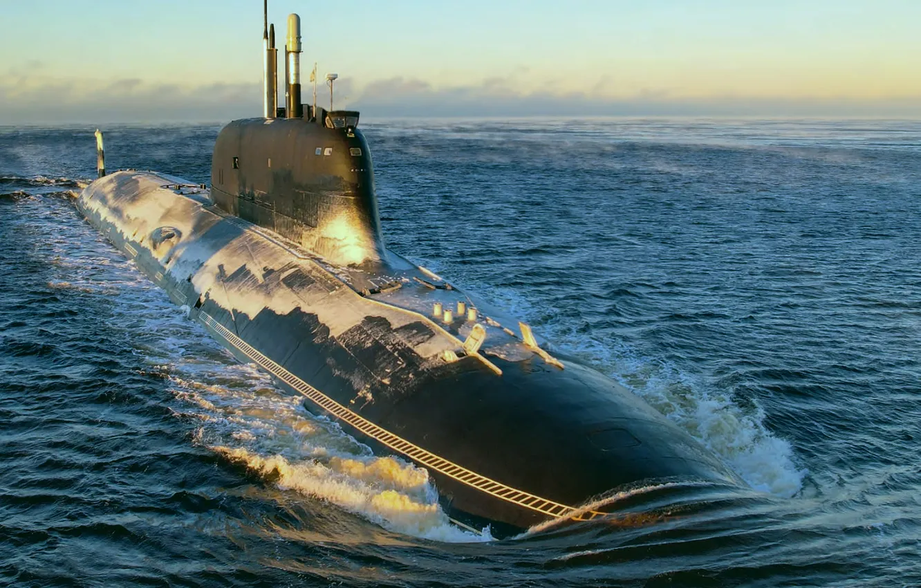 Photo wallpaper boat, underwater, multipurpose, atomic, project 885m
