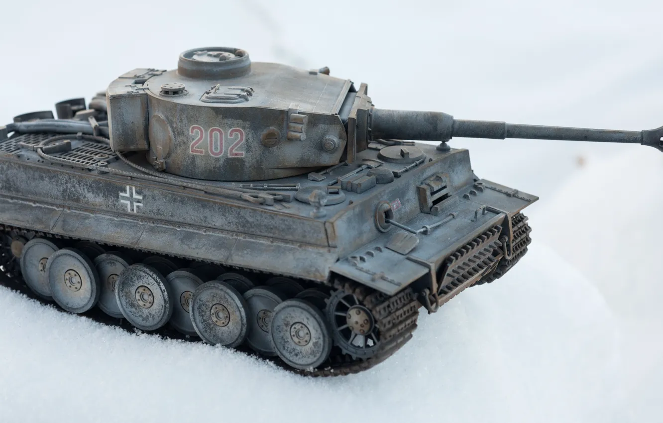 Photo wallpaper tiger, toy, tank, German, model, heavy