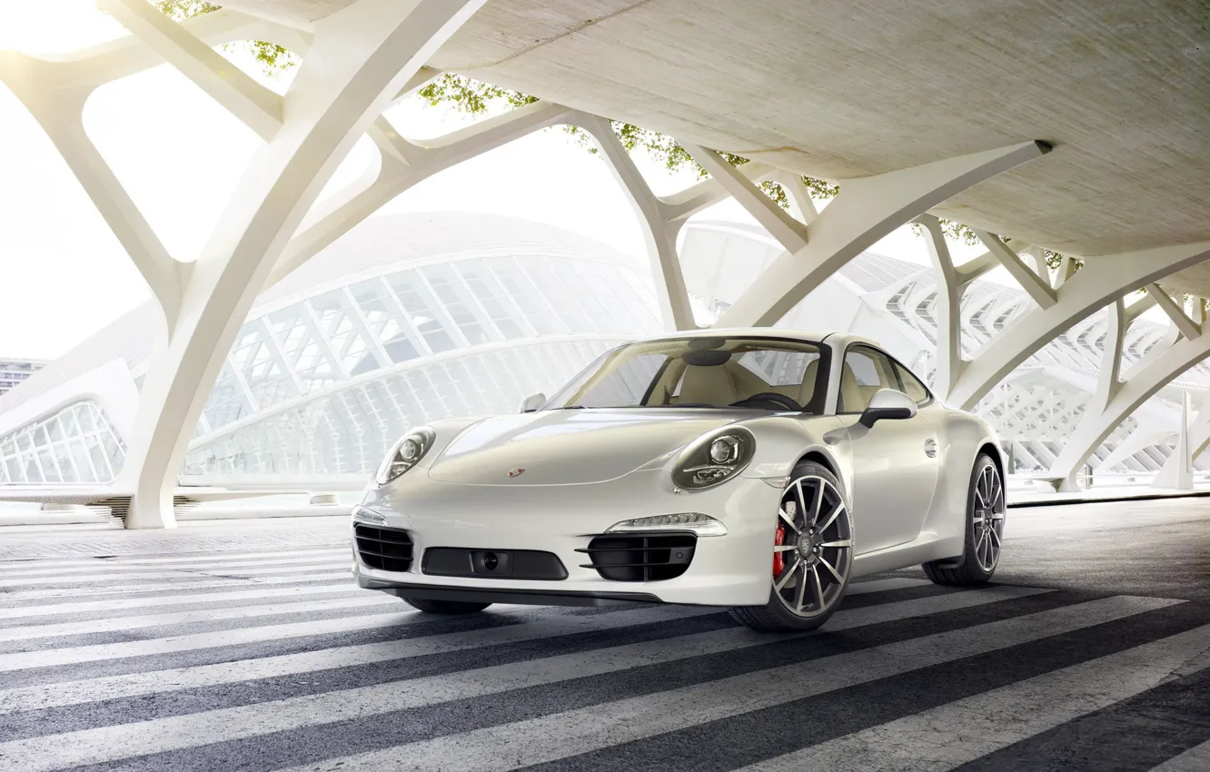 Photo wallpaper Auto, White, 911, Machine, Car, Art, Render, Porsche 911