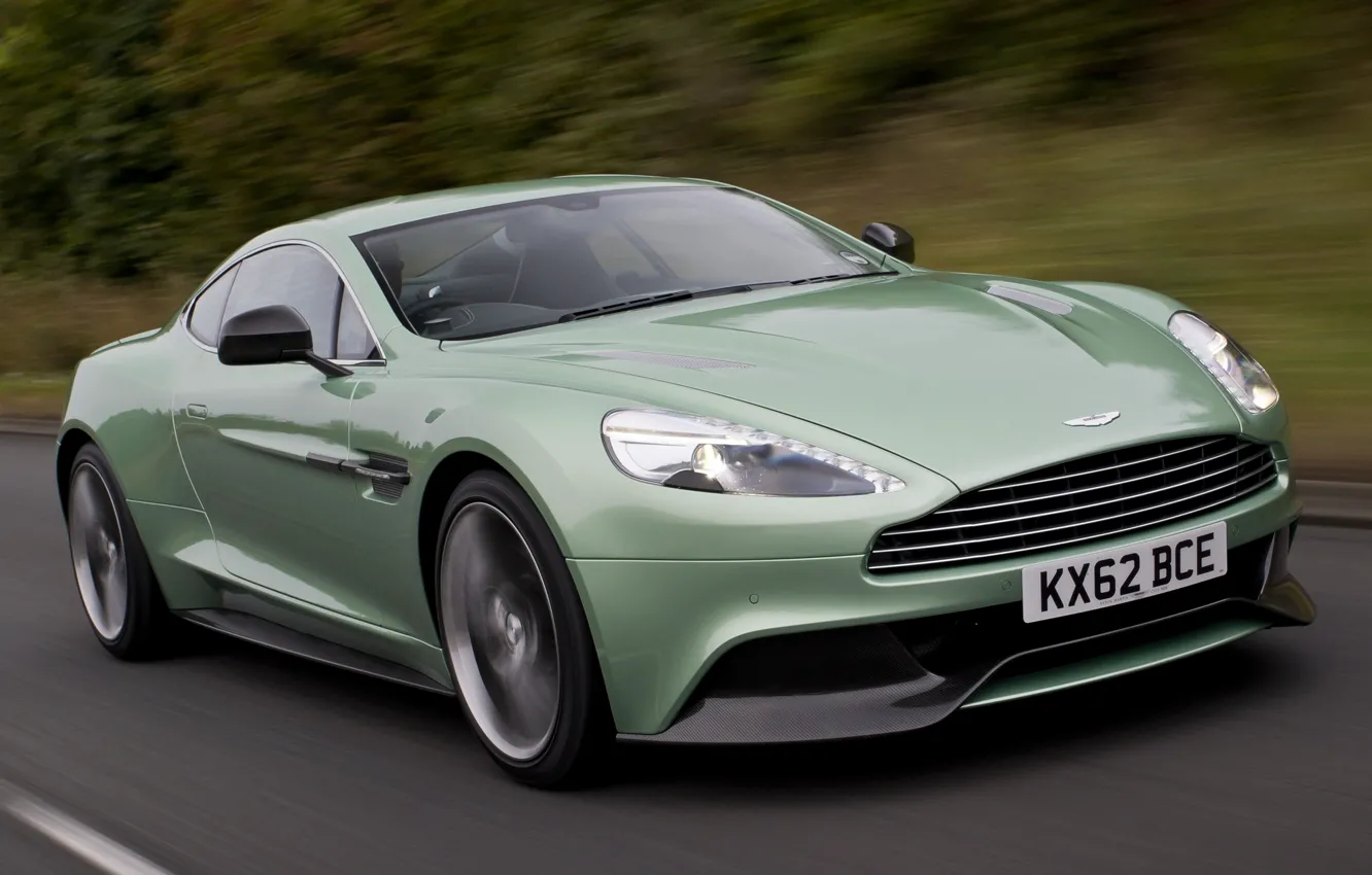 Photo wallpaper green, Aston Martin, supercar, Vanquish