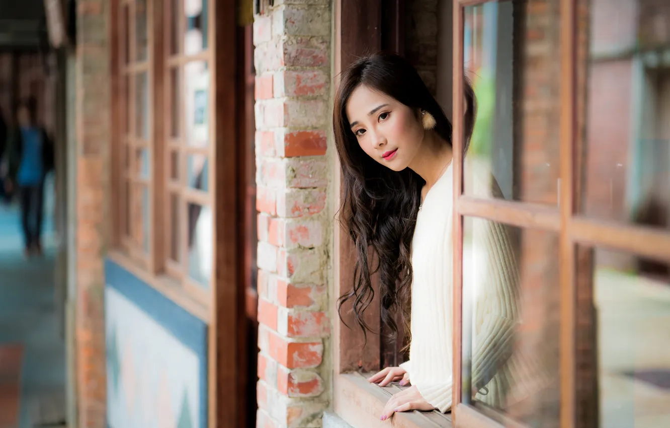 Photo wallpaper pose, model, portrait, makeup, brunette, hairstyle, Asian, is