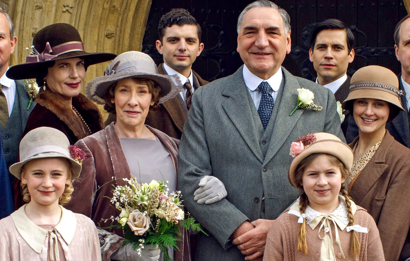 Photo wallpaper the series, actors, drama, wedding, characters, Downton Abbey