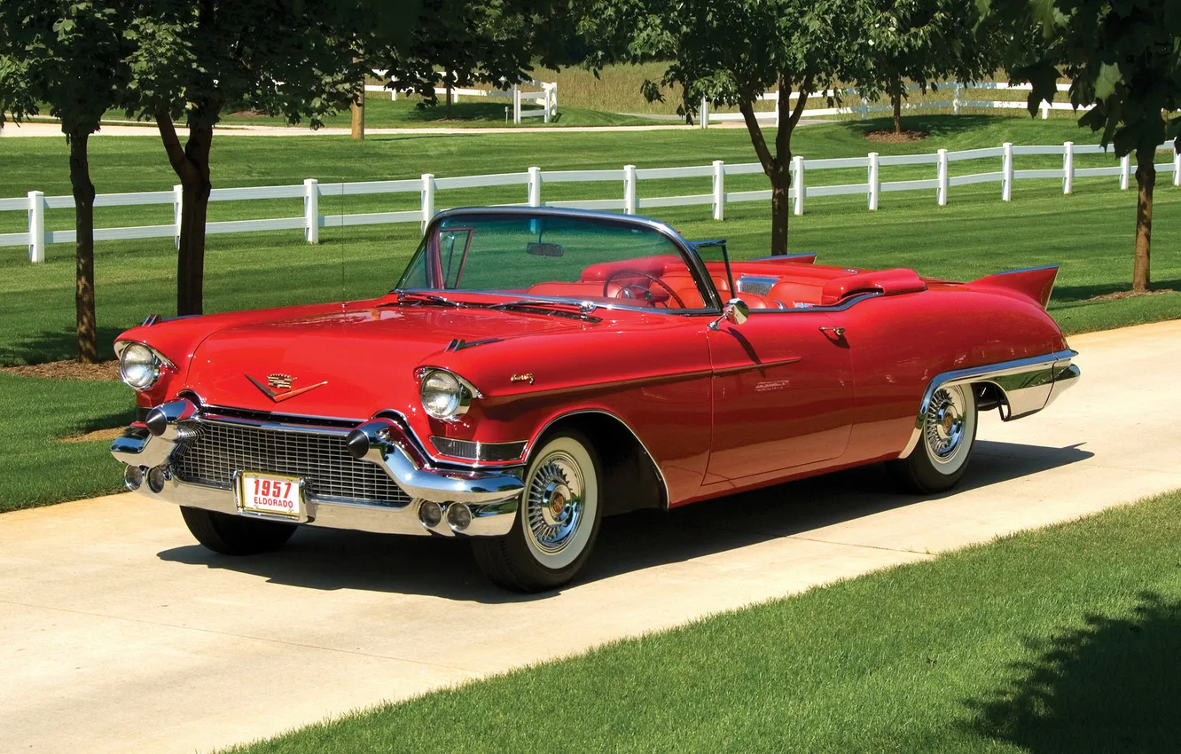 Photo wallpaper red, Eldorado, Cadillac, 1957, Biarritz