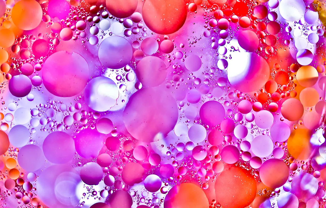 Photo wallpaper pink, circles, orange, globes