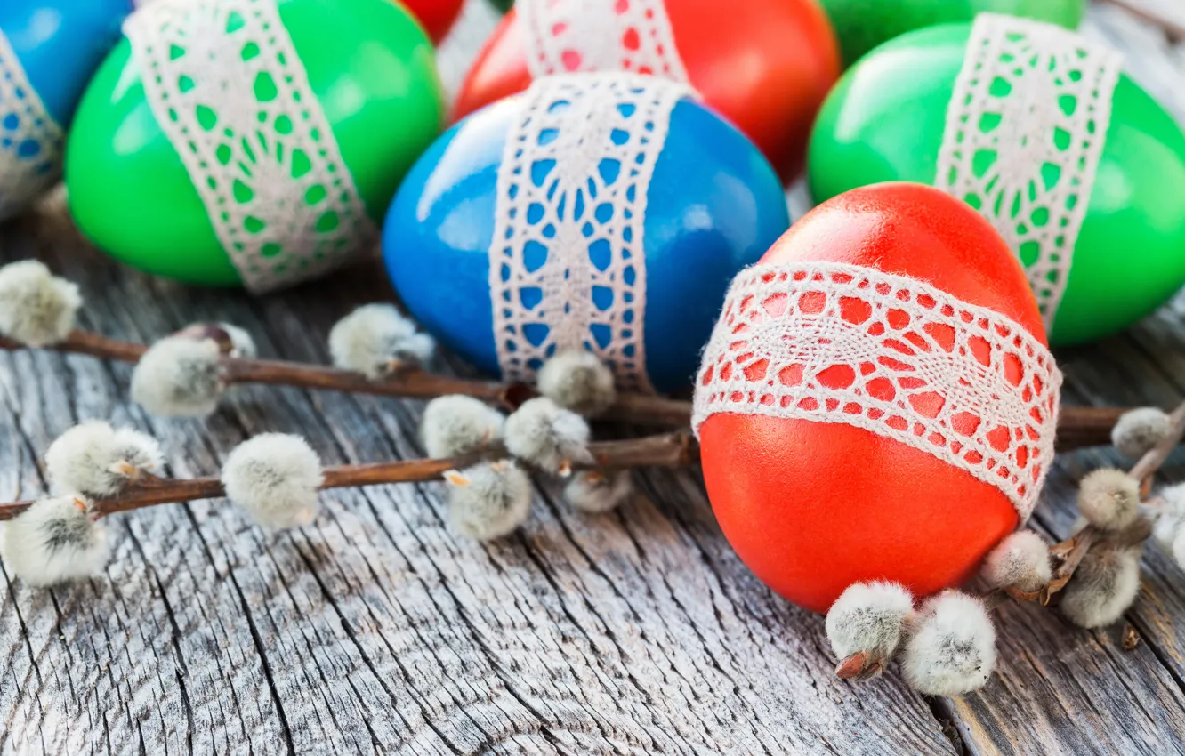 Photo wallpaper branches, holiday, eggs, Easter