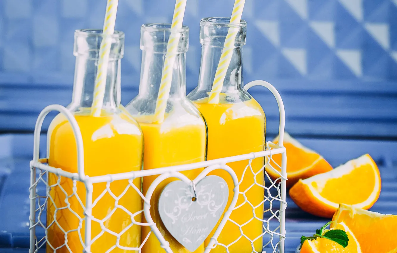 Photo wallpaper orange, juice, citrus, fresh
