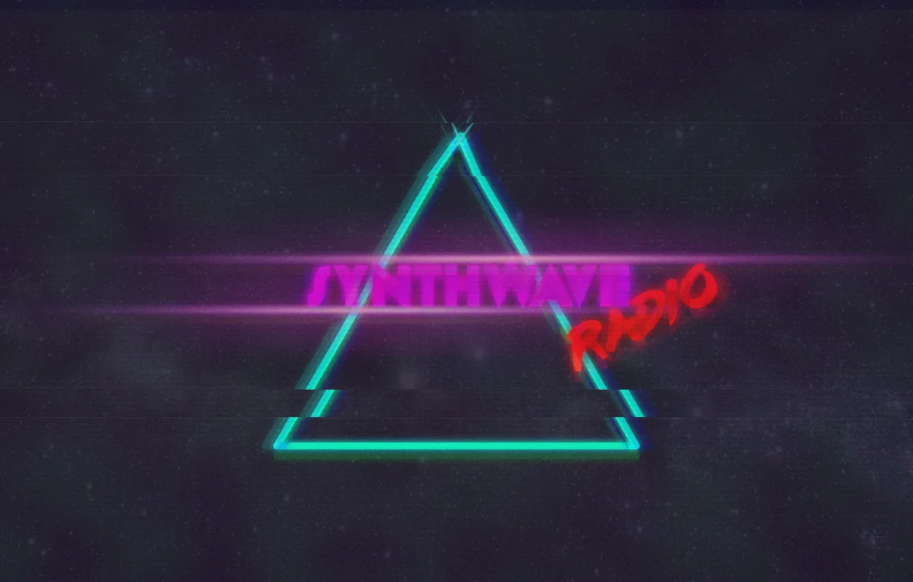 Photo wallpaper music, background, neon, triangle, Radio, Synthpop, VHS, Darkwave