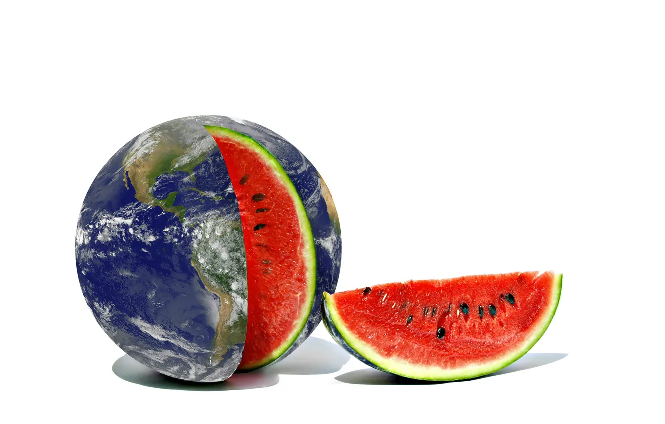 Photo wallpaper background, earth, watermelon