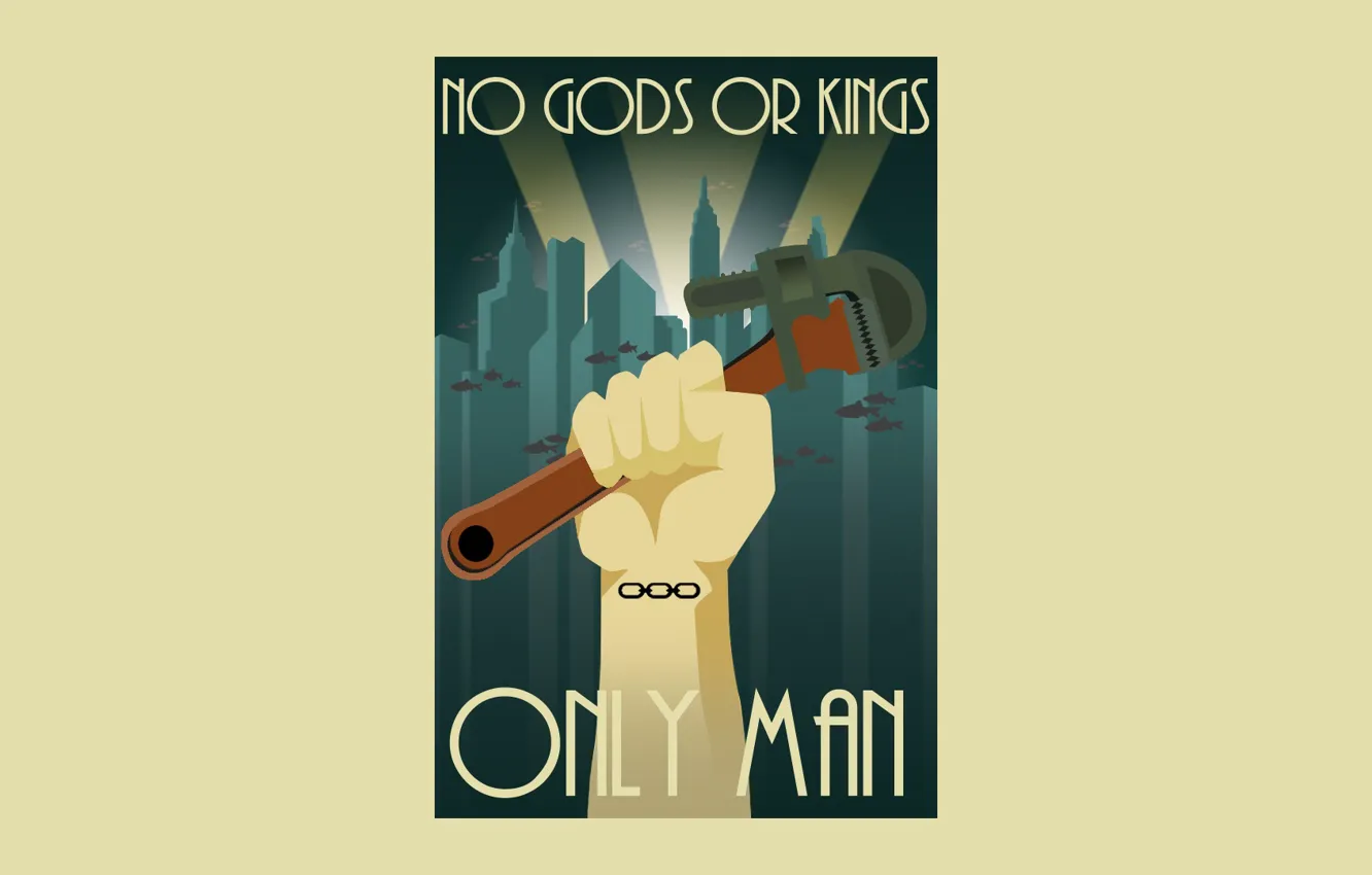 Photo wallpaper Bioshock, man, kings, screw wrench