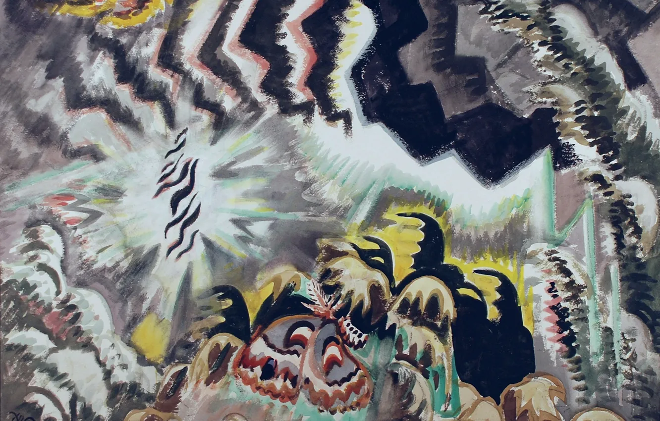 Photo wallpaper 1961, Charles Ephraim Burchfield, The Moth and the Thunderclap