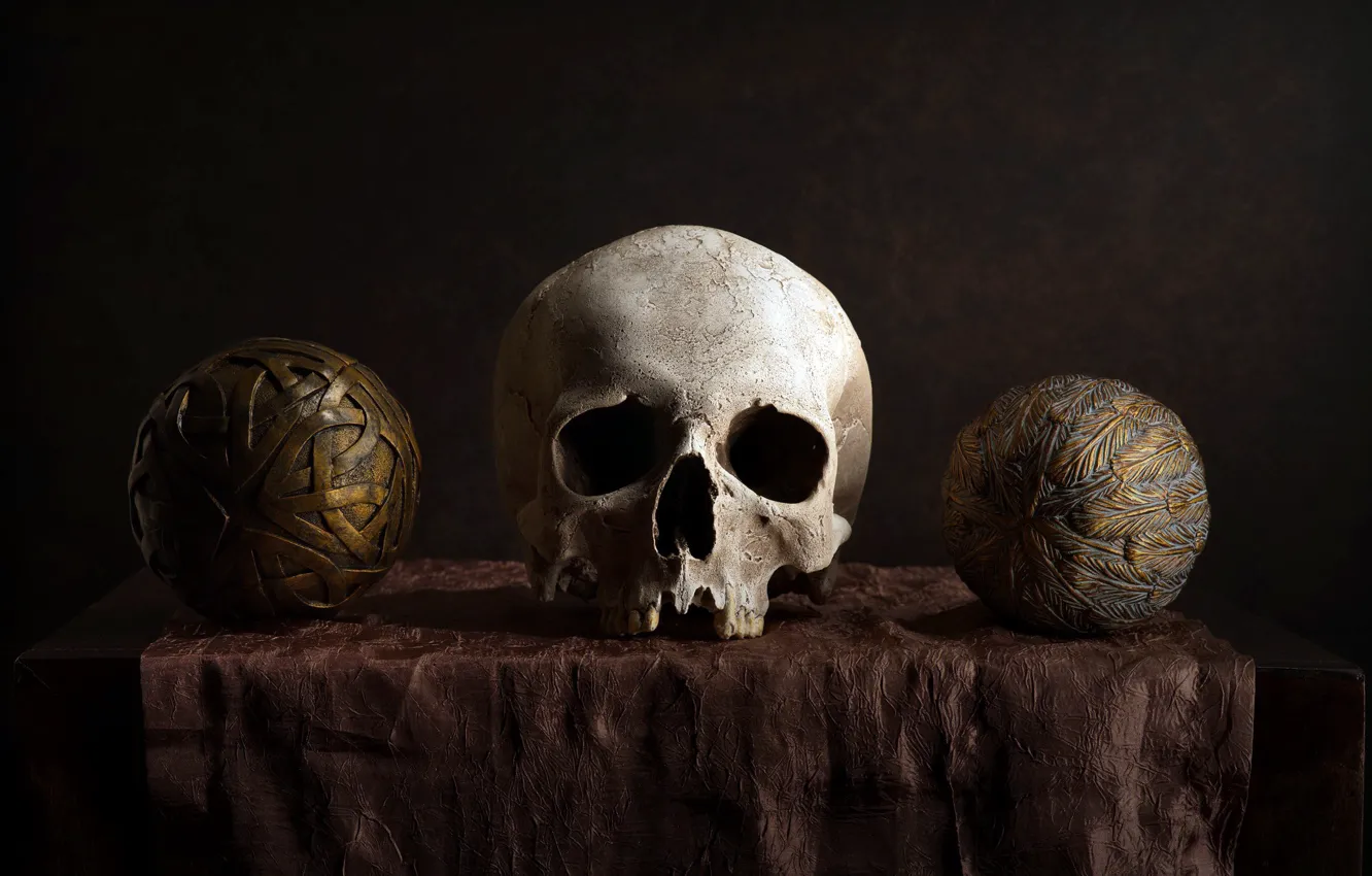 Photo wallpaper background, balls, skull