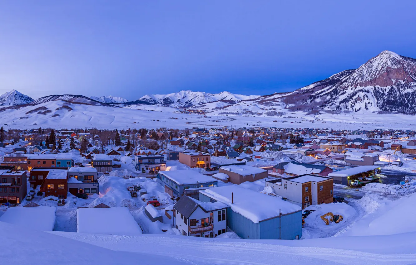 Photo wallpaper winter, snow, home, Colorado, USA, USA, Colorado