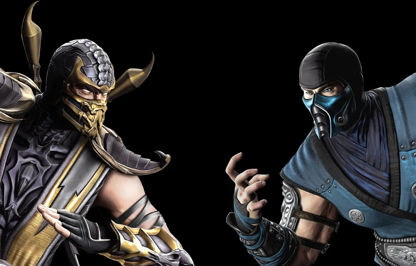 Photo wallpaper mask, Scorpion, Sub-Zero, mk9