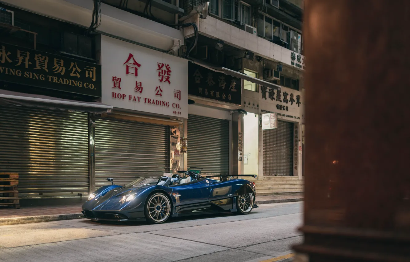 Photo wallpaper Pagani, headlights, Zonda, Pagani Zonda HP Barchetta