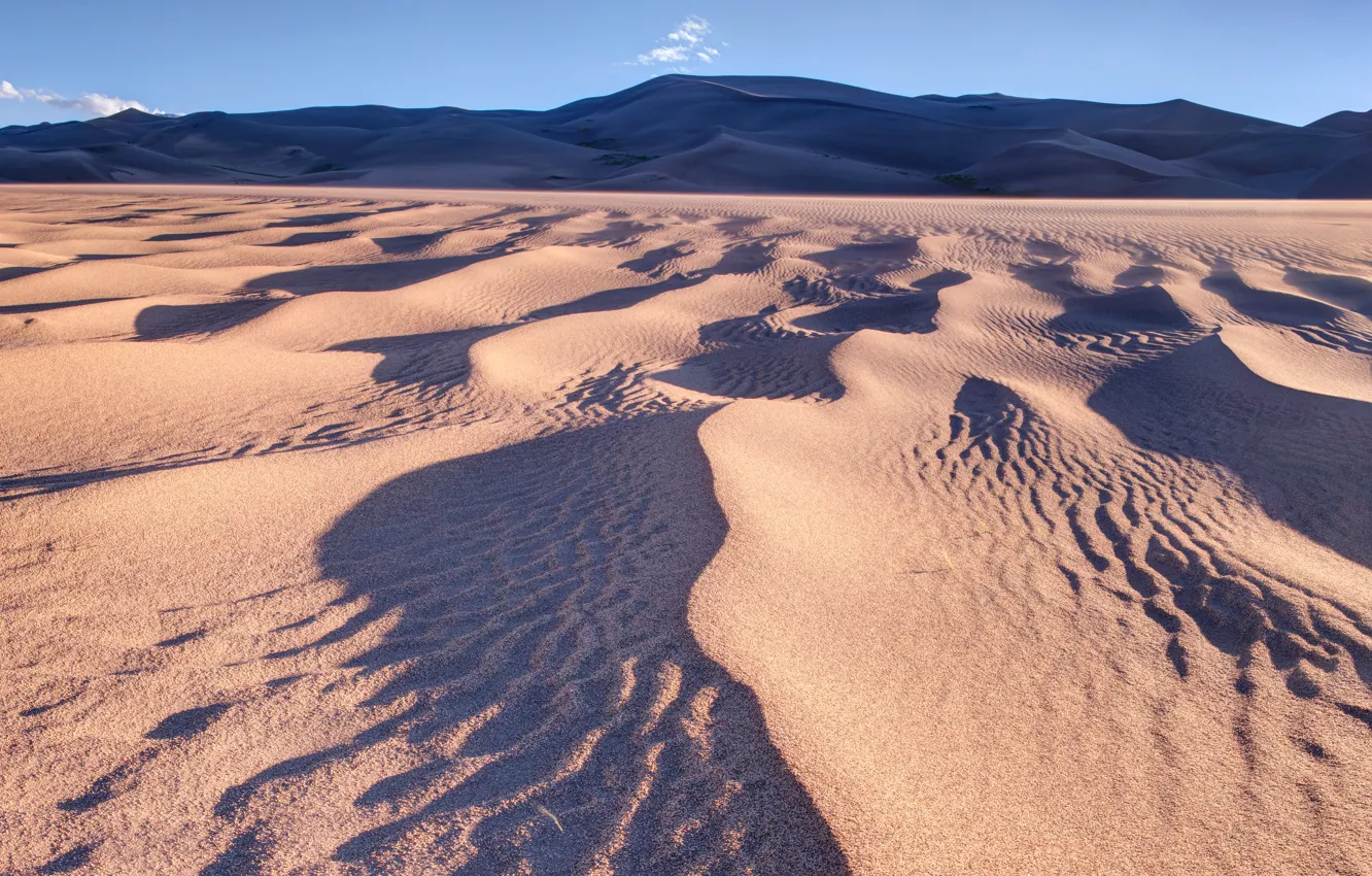 Photo wallpaper sand, desert, dunes, relief