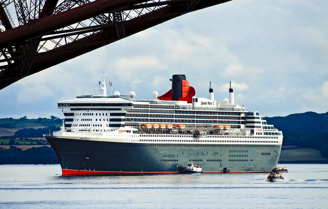 Photo wallpaper Liner, The ship, Queen Mary 2, Passenger, Passenger liner, Boats