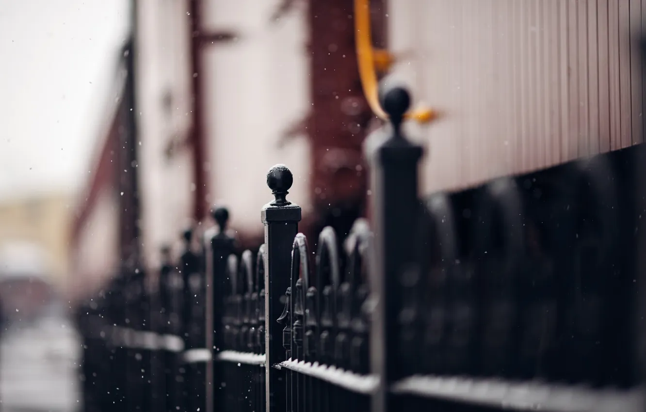 Photo wallpaper the city, street, the fence