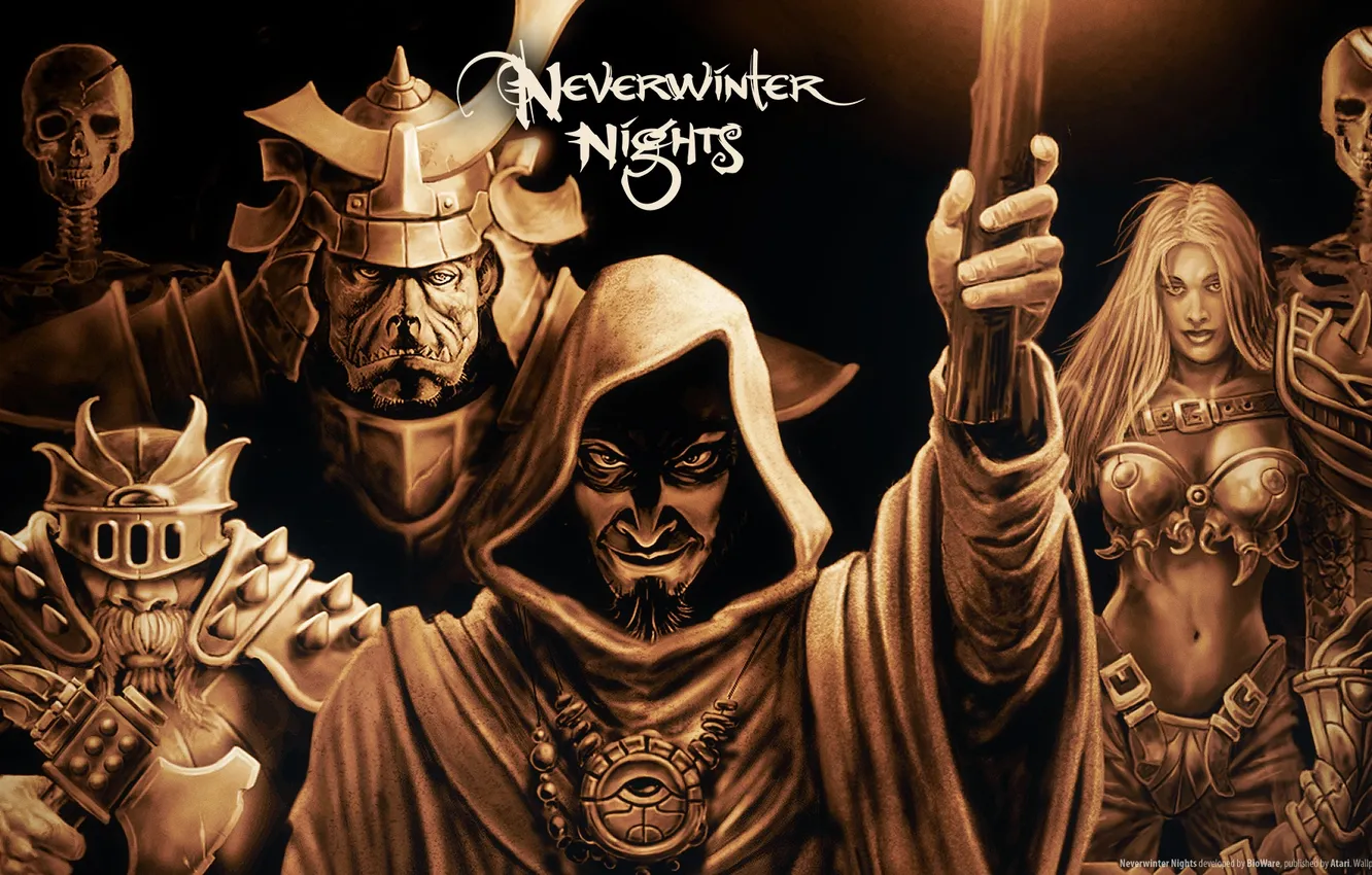 Photo wallpaper NeverWinter Nights, armor, skeletons, Wizards, Warriors, clerics