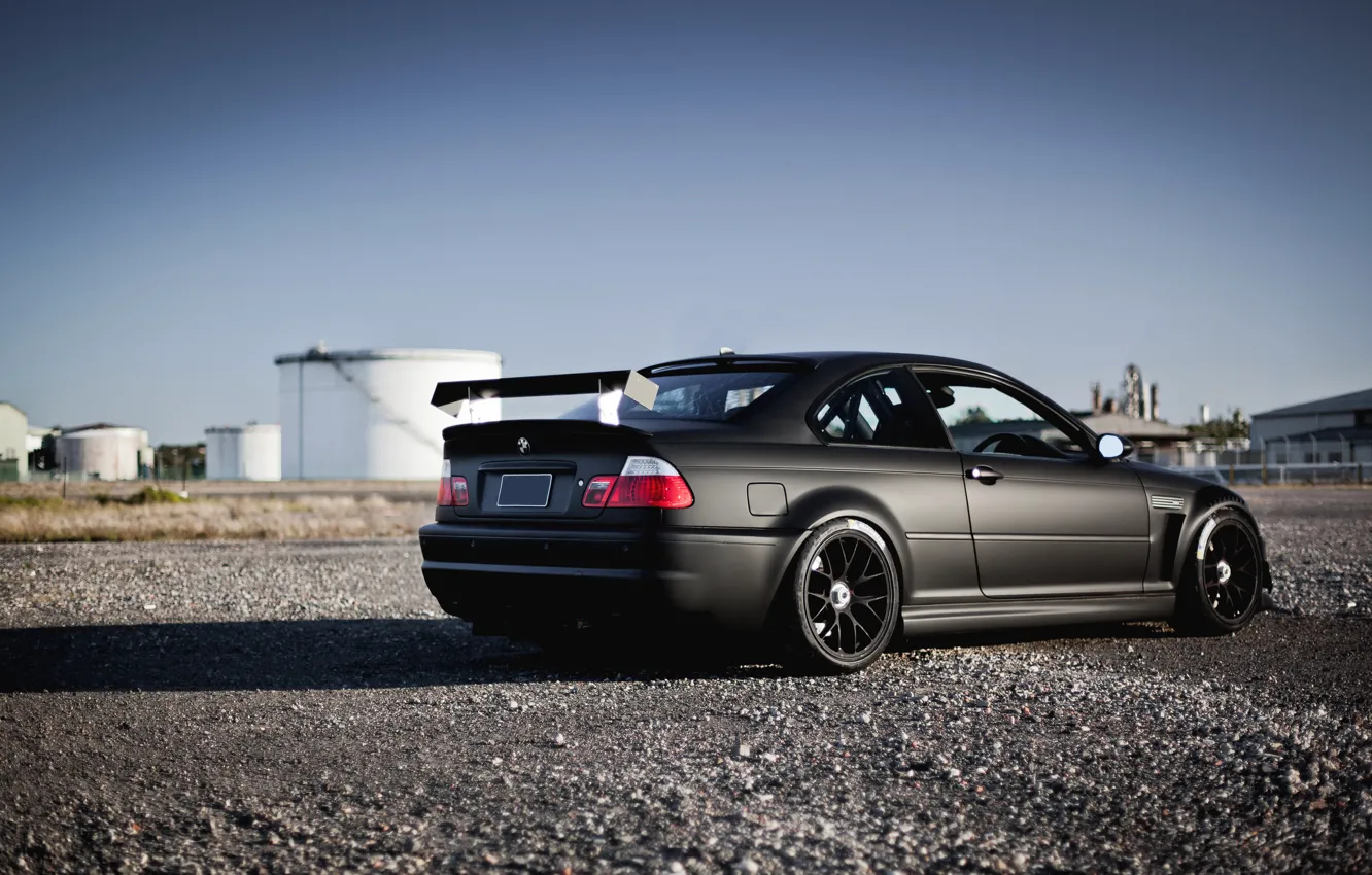 Photo wallpaper black, tuning, BMW, BMW, black, E46