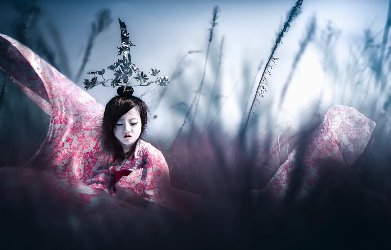 Photo wallpaper style, girl, Asian