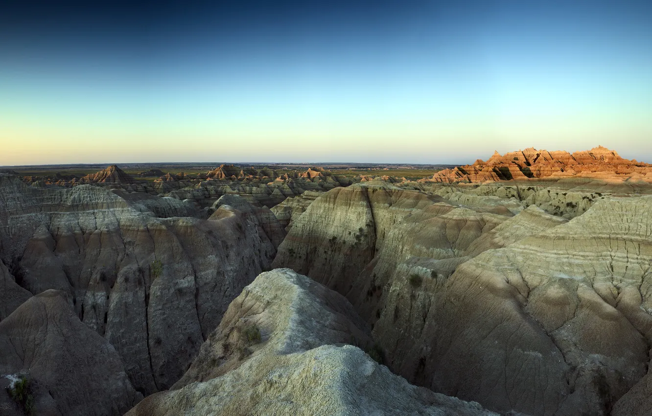 Photo wallpaper the sky, mountains, rocks