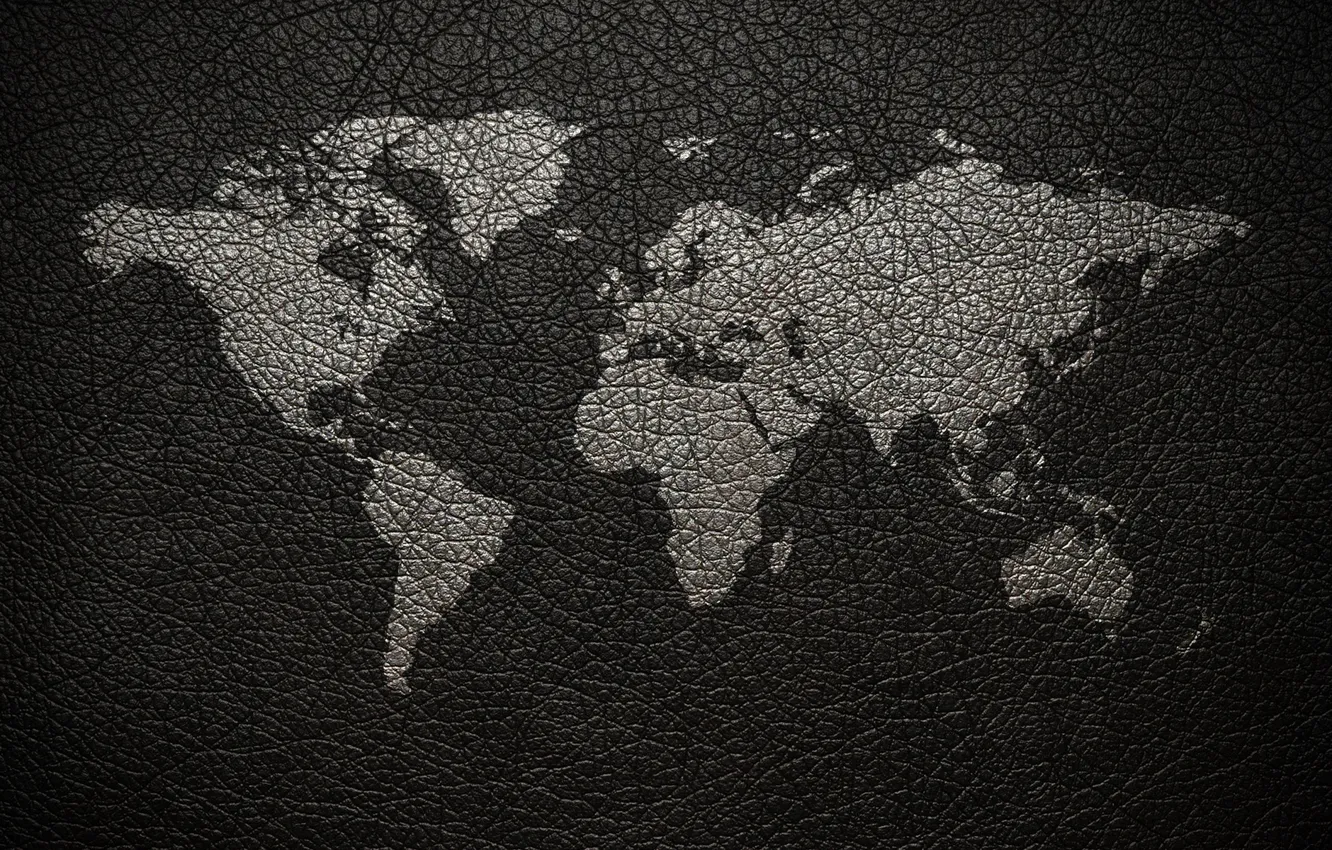 Photo wallpaper earth, leather, world map, the continent