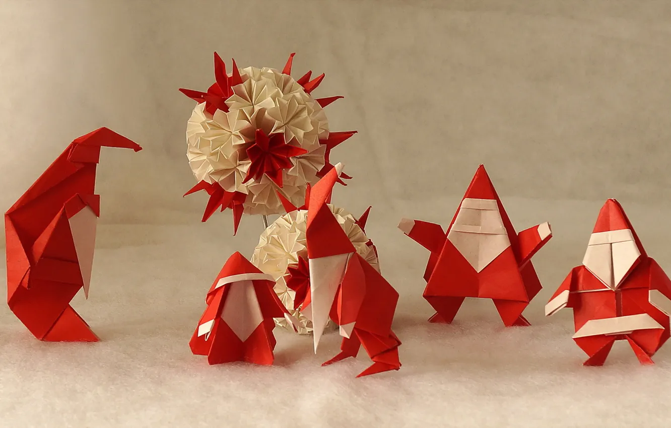 Photo wallpaper holiday, toys, origami