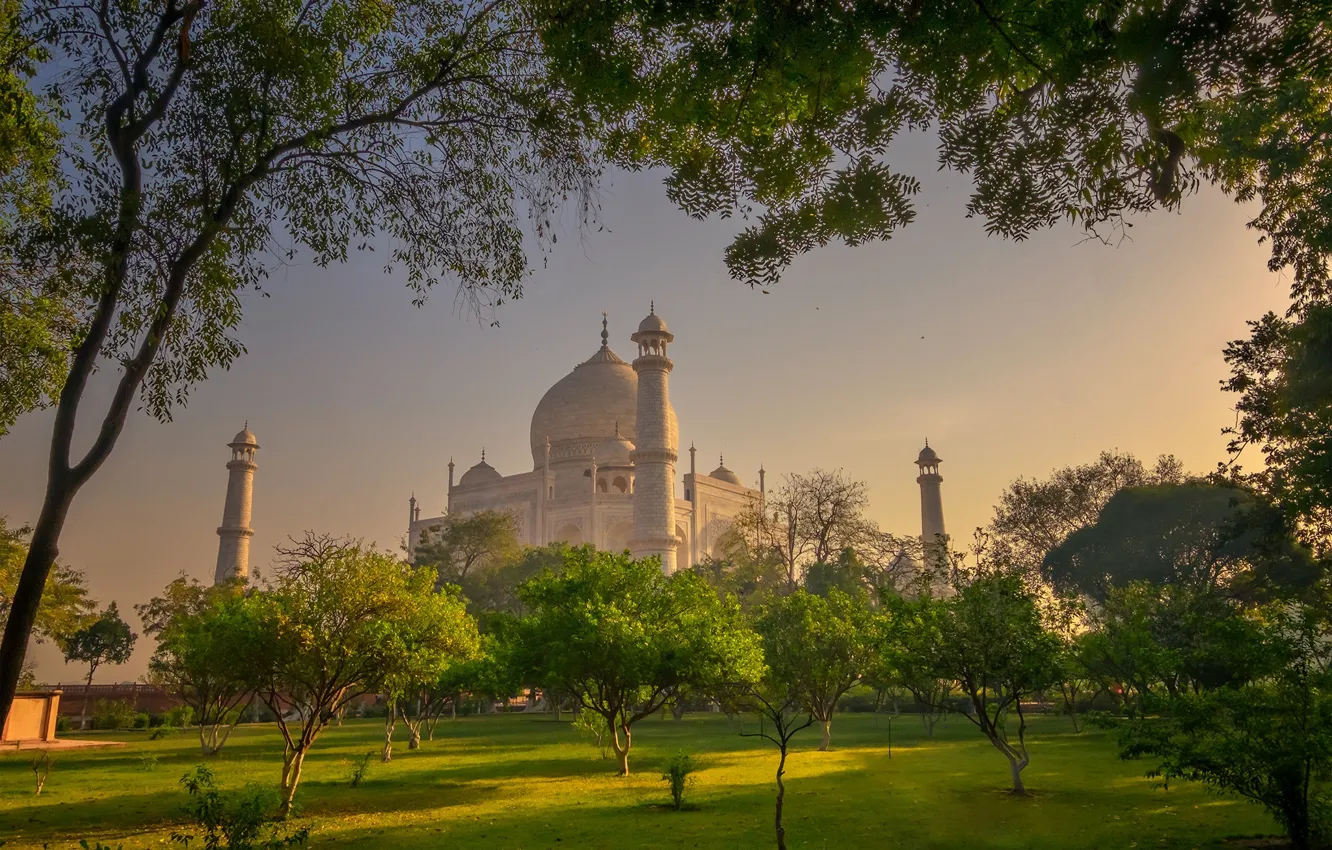 Photo wallpaper Park, India, Taj Mahal, Agra