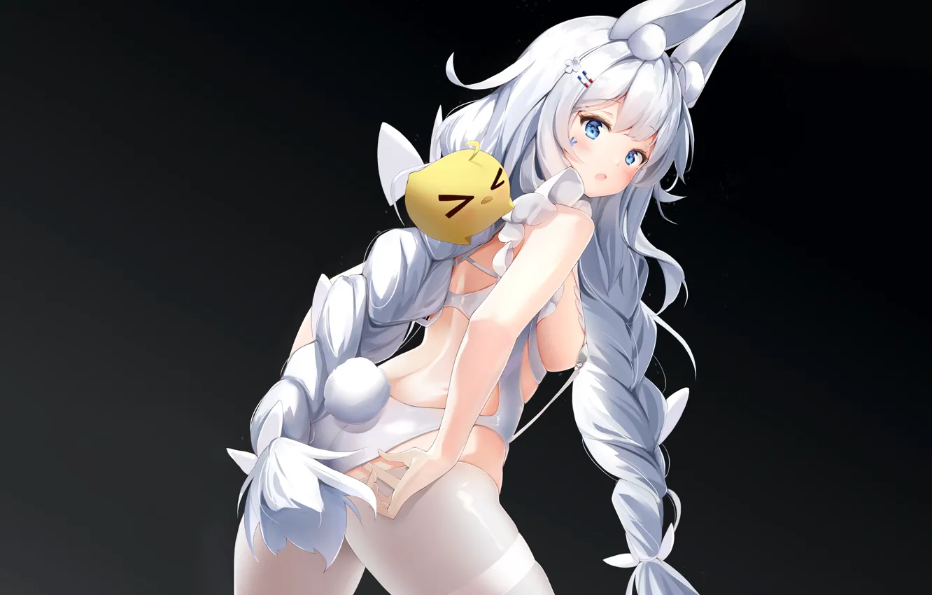 Photo wallpaper girl, sexy, ass, cleavage, thighhighs, long hair, boobs, anime