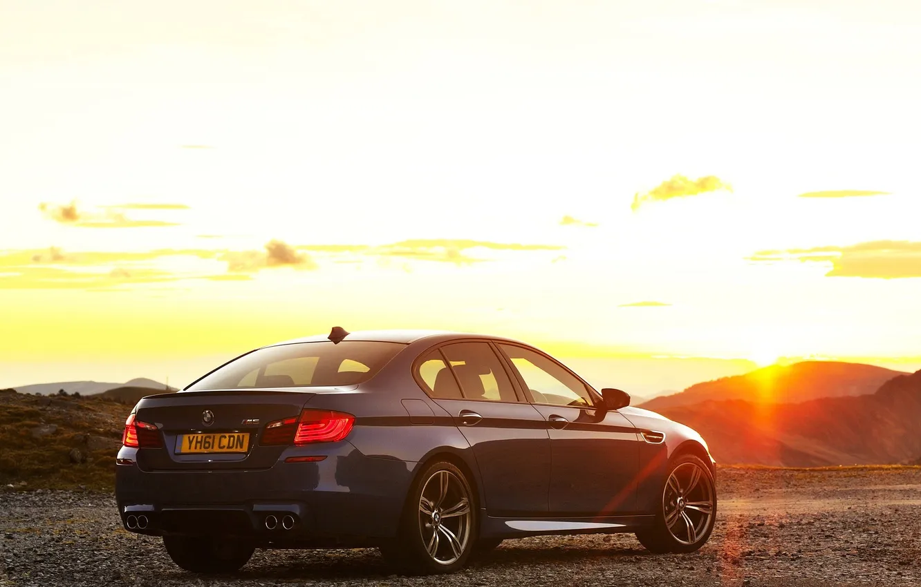 Photo wallpaper car, machine, the sky, the sun, light, sunset, nature, sky
